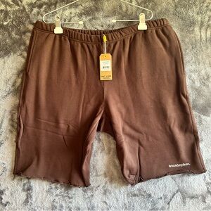 Mark McNairy Mens 2XL Brown Sweat Shorts Drawstring Streetwear Lounge NWT $88
